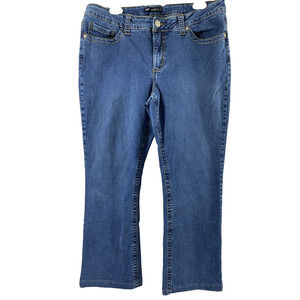 Lee Jeans Womens Size 16 M Mid Rise Blue‎ Medium Wash Stretch Casual